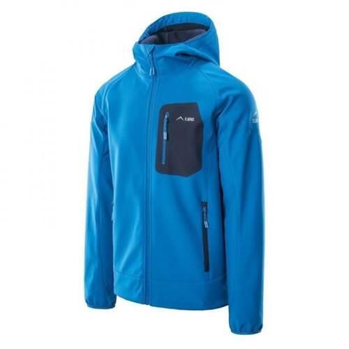 Kurtka trekkingowa softshell Elbrus Sogne. Niebieskie kurtki męskie ELBRUS, l, bez wzorów, z poliesteru, bez kaptura. Za 279.68 zł.