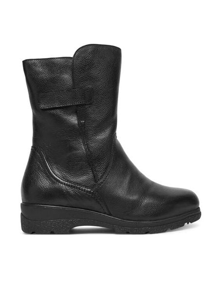 Caprice Botki 9-26453-45 Czarny. Czarne botki damskie Caprice, ze skóry, bez obcasa, na płaskiej podeszwie, bez zapięcia. Za 649.99 zł.