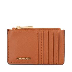 Etui na karty kredytowe GINO ROSSI. Brązowe portfele damskie Gino Rossi, bez wzorów. Za 49.99 zł.