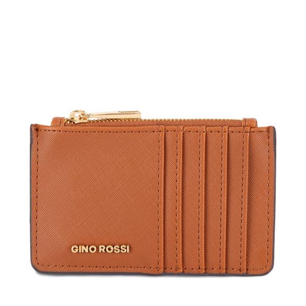 Etui na karty kredytowe GINO ROSSI. Brązowe portfele damskie Gino Rossi, bez wzorów. Za 49.99 zł.