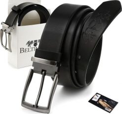 Beltimore Pasek skórzany męski do spodni szeroki czarny Beltimore A75. Czarne paski damskie Beltimore, bez wzorów. Za 76.99 zł.