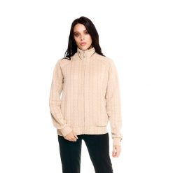 Bluza z zamek błyskawiczny na co dzień na siłownię. Brązowe bluzy damskie LEONE 1947 APPAREL, bez wzorów, bez kaptura. W wyprzedaży za 164.19 zł.