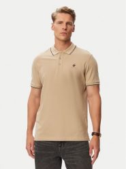 Beverly Hills Polo Club Polo P-SS26M-P42561 Beżowy Regular Fit. Brązowe koszulki polo męskie Beverly Hills Polo Club, m, bez wzorów, z bawełny, bez ramiączek. Za 150.99 zł.