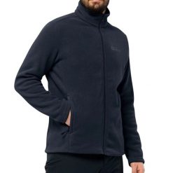 Polar bluza męska sportowa polarowa Jack Wolfskin WINTERSTEIN FZ. Niebieskie bluzy męskie Jack Wolfskin, l, bez wzorów, z materiału, bez kaptura, trekkingowe. Za 299.00 zł.