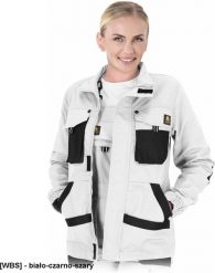Reis - Bluza ochronna FIO, damska biało-czarno-szary 5XL. Białe bluzy damskie Reis, xl, bez wzorów, bez kaptura. Za 70.80 zł.