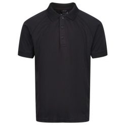 Wytrzymała Męska Koszulka Polo Z Krótkim Rękawem Coolweave. Czarne koszulki polo męskie Regatta, l, bez wzorów, z materiału, bez ramiączek. Za 88.99 zł.