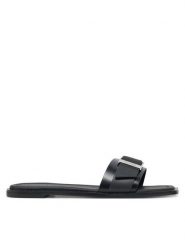 Calvin Klein Klapki Flat Slide W/Buckle - Lth HW0HW02490 Czarny. Czarne klapki damskie Calvin Klein, bez wzorów, ze skóry, bez obcasa. Za 309.99 zł.