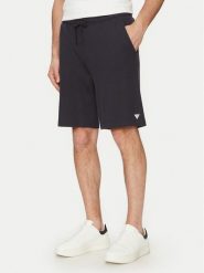 Guess Szorty sportowe F5GD00 KC5Y1 Granatowy Regular Fit. Niebieskie krótkie spodenki sportowe męskie Guess, l, z aplikacjami, z bawełny. Za 199.99 zł.