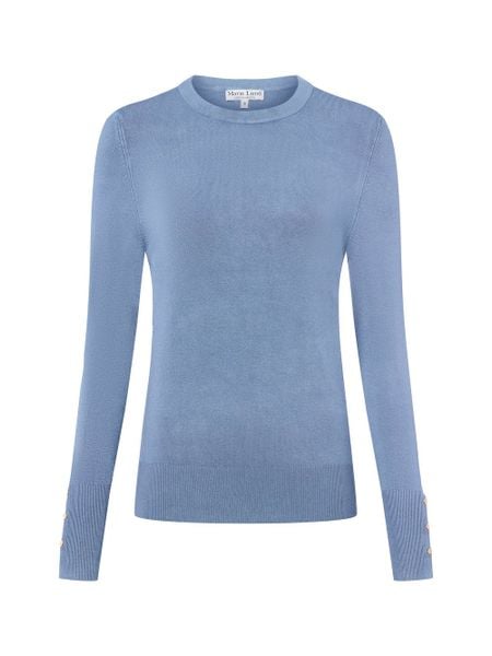 Marie Lund Sweter damski z cienkiej dzianiny Kobiety niebieski jednolity, S. Niebieskie swetry damskie Marie Lund, s, bez wzorów, z dzianiny, bez kołnierzyka, bez ramiączek, bez kaptura. Za 199.95 zł.