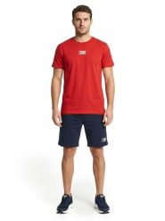Podstawowy męski zestaw: koszulka + szorty bermudy. Czarne koszulki sportowe męskie LEONE 1947 APPAREL, na lato, m, bez wzorów, z bawełny, bez kołnierzyka, bez ramiączek, na fitness i siłownię. Za 294.70 zł.