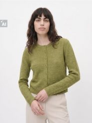 Klasyczny kardigan regular fit - zielony. Zielone kardigany damskie Sinsay, l, bez wzorów, klasyczne. Za 49.99 zł.