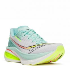 Buty biegowe Saucony Endorphin Azura Kobieta Biały/Eklat. Białe obuwie sportowe damskie Saucony, w ażurowe wzory, z gumy, do biegania. Za 690.25 zł.