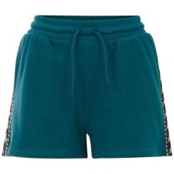 Spodenki damskie Kappa IRISHA zielone. Zielone obuwie sportowe damskie Kappa, xl, bez wzorów, sportowe, na fitness i siłownię. Za 39.90 zł.