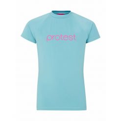 Koszulka dla dziewczynki Protest Prtsenna. Niebieskie t-shirty i topy dla dziewczynek Protest, z aplikacjami, z lycry, bez ramiączek. Za 165.50 zł.