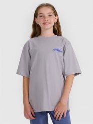 4F T-shirt oversize z nadrukiem dziewczęcy - szary 122 (6-7 lat). Szare t-shirty i topy dla dziewczynek 4f, bez wzorów, ze skóry, bez ramiączek. W wyprzedaży za 39.99 zł.