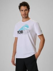 4F T-shirt regular z nadrukiem męski - multikolor XXL. T-shirty męskie 4f, na lato, m, bez wzorów, z bawełny, klasyczne, bez kołnierzyka. W wyprzedaży za 49.99 zł.
