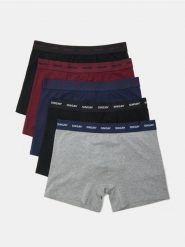 Bokserki Long 5 pack - granatowy. Niebieskie bokserki męskie Sinsay, l, bez wzorów. Za 55.99 zł.