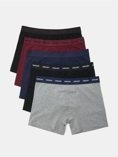 Bokserki Long 5 pack - granatowy. Niebieskie bokserki męskie Sinsay, l, bez wzorów. Za 55.99 zł.