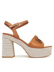 Guess Espadryle FLJFML LEA03 Brązowy. Brązowe sandały damskie Guess, z aplikacjami, ze skóry, bez obcasa, bez zapięcia. Za 669.99 zł.