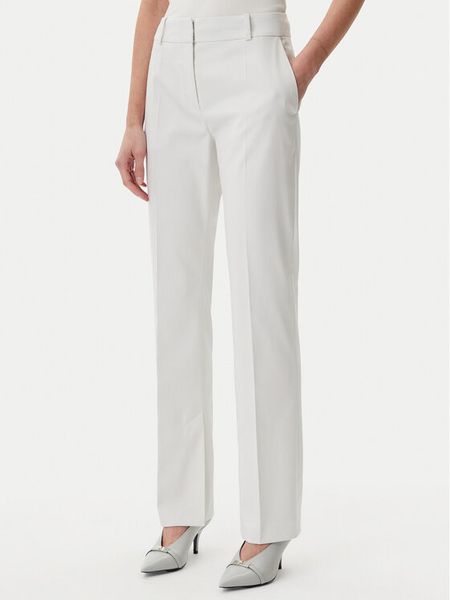 HUGO Spodnie materiałowe Hambori 50537747 Biały Slim Fit. Białe spodnie materiałowe damskie Hugo, bez wzorów, z materiału. Za 519.99 zł.