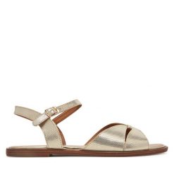 Sandały Lasocki. Żółte sandały damskie Lasocki, bez wzorów, bez obcasa, na płaskiej podeszwie, bez zapięcia. Za 159.99 zł.