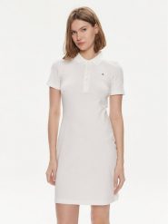 Tommy Hilfiger Sukienka codzienna 1985 WW0WW37853 Écru Slim Fit. Sukienki damskie Tommy Hilfiger, na co dzień, s, bez wzorów, z bawełny, bez kołnierzyka, bez ramiączek, proste. Za 399.99 zł.