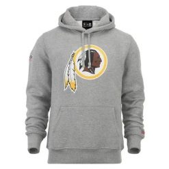 Bluza z kapturem Washington Commanders NFL. Szare bluzy męskie New Era, m, bez wzorów, z bawełny, z kapturem. Za 256.00 zł.