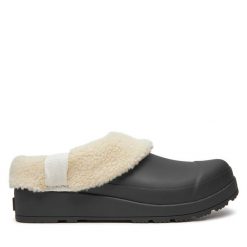 Klapki Hunter. Czarne klapki damskie Hunter, bez wzorów, bez obcasa. Za 289.99 zł.