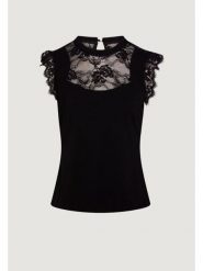 Morgan Bluzka 261-DLIVE Czarny Regular Fit. Czarne bluzki damskie Morgan, m, bez wzorów, z syntetyku, bez kołnierzyka, bez ramiączek. Za 179.99 zł.