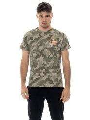 Leone Military 1947 Męska bawełniana koszulka z krótkim rękawem w kamuflażu. Białe koszulki sportowe męskie LEONE 1947 APPAREL, m, bez wzorów, z bawełny, bez kołnierzyka, bez ramiączek, na fitness i siłownię. Za 164.19 zł.