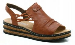 Rieker Rieker Sandals 62962-22 Brązowe 40. Brązowe sandały damskie Rieker, bez wzorów, bez obcasa, bez zapięcia. Za 248.89 zł.