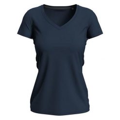 Koszulka Damska Z Elastycznym Dekoltem V. Czarne t-shirty damskie Stedman, m, bez wzorów, z bawełny, bez kołnierzyka. Za 75.99 zł.