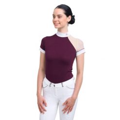 Koszulka jeździecka damska Modern Dame. Białe t-shirty i topy dla dziewczynek CAVALLIERA, bez wzorów, bez ramiączek. Za 352.00 zł.