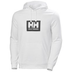 Bluza z kapturem Helly Hansen Box. Białe bluzy męskie Helly Hansen, m, bez wzorów, z bawełny, z kapturem. W wyprzedaży za 309.50 zł.
