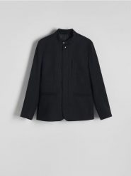 Marynarka comfort fit - ciemnoszary. Szare marynarki męskie Reserved, bez wzorów, z tkaniny. W wyprzedaży za 199.99 zł.