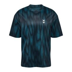 Koszulka Hummel Hiit AOP Loose. Niebieskie koszulki sportowe męskie Hummel, bez wzorów, bez kołnierzyka, bez ramiączek, do piłki ręcznej. Za 227.00 zł.