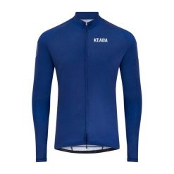 Damska koszulka kolarska z długim rękawem – Granatowa. Niebieskie bluzy sportowe damskie KEADA SPORTS, s, bez wzorów, bez kołnierzyka, bez ramiączek, rowerowe. Za 332.00 zł.