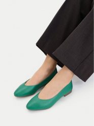 Lasocki Baleriny CEO-RST-KAJA-66K Zielony. Zielone baleriny damskie Lasocki, bez wzorów, ze skóry, bez obcasa. Za 149.99 zł.