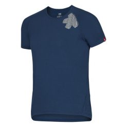 Koszulka Ocun Bamboo Blossom. Niebieskie koszulki sportowe męskie Ocun, bez wzorów, z włókna, bez kołnierzyka, bez ramiączek, wspinaczkowe. Za 140.99 zł.