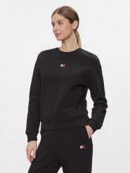 Tommy Jeans Bluza Badge DW0DW17325 Czarny Boxy Fit. Czarne bluzy damskie Tommy Jeans, l, bez wzorów, z bawełny, bez kaptura. Za 282.99 zł.