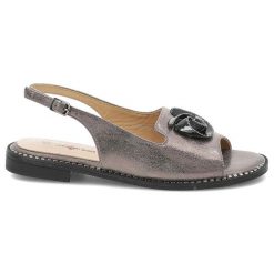Szare Sandały S.Barski Eleganckie Obuwie Damskie. Szare klapki damskie S.BARSKI, bez wzorów, bez obcasa, bez zapięcia. Za 139.00 zł.