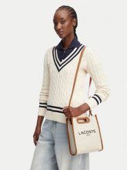 Lacoste Torebka Small Heritage Canvas Tote NF5232TD Kremowy. Białe torebki do ręki damskie Lacoste, bez wzorów, z materiału, bez dodatków. Za 458.99 zł.