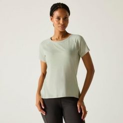 Damska koszulka z krótkim rękawem Limonite Marl. Białe t-shirty damskie Regatta, bez wzorów, z elastanu, bez kołnierzyka. Za 119.99 zł.