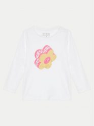 Guess Bluzka A4YI02 K6YW4 Biały Regular Fit. Białe t-shirty i topy dla dziewczynek Guess, z aplikacjami, z bawełny, bez ramiączek. Za 59.99 zł.