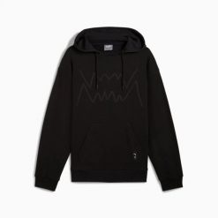 Bluza z kapturem męska Puma JAWS CORE 2.0 62722001. Czarne bluzy sportowe męskie Puma, l, z aplikacjami, z materiału, z kapturem, do koszykówki. Za 184.26 zł.