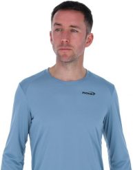 Bluza biegowa Inov-8 Performance Long Sleeve - blue grey/slate. Niebieskie bluzki z długim rękawem męskie TREC, m, bez wzorów, bez kaptura. Za 169.94 zł.