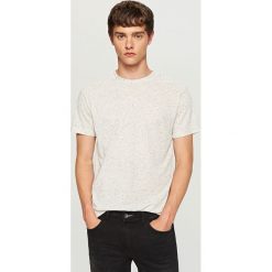 Melanżowy t-shirt - Kremowy. Białe t-shirty męskie Reserved. Za 29.99 zł.