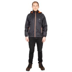 Męska Kurtka Wodoodporna Briar. Czarne kurtki męskie Trespass, m, bez wzorów, z materiału, z kapturem. Za 480.99 zł.