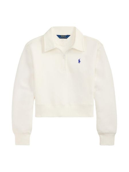 Polo Ralph Lauren Bluza 313A96083003 Biały Boxy Fit. Białe bluzy dla dziewczynek Polo Ralph Lauren, bez wzorów, z bawełny, bez ramiączek, bez kaptura. Za 464.99 zł.