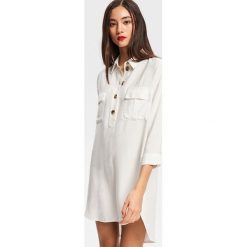 Wiskozowa tunika - Kremowy. Tuniki damskie marki Reserved. Za 119.99 zł.